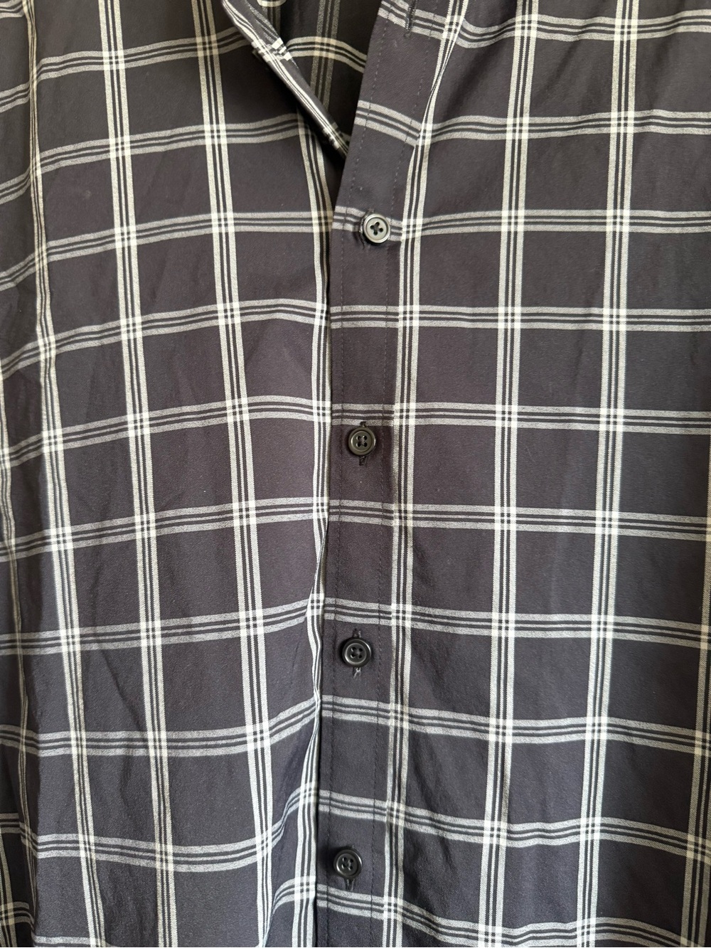 Express Performance Checkered Dress Shirt Slim Moisture Wicking Large - Picture 2 of 10